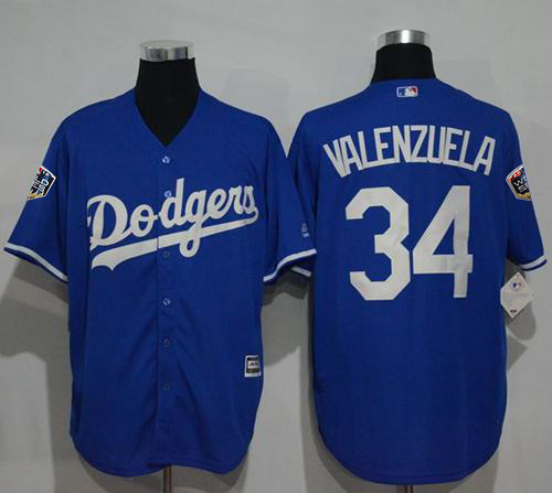 Personalized Dodgers #34 Fernando Valenzuela Blue New Cool Base 2018 World Series Stitched MLB Jersey