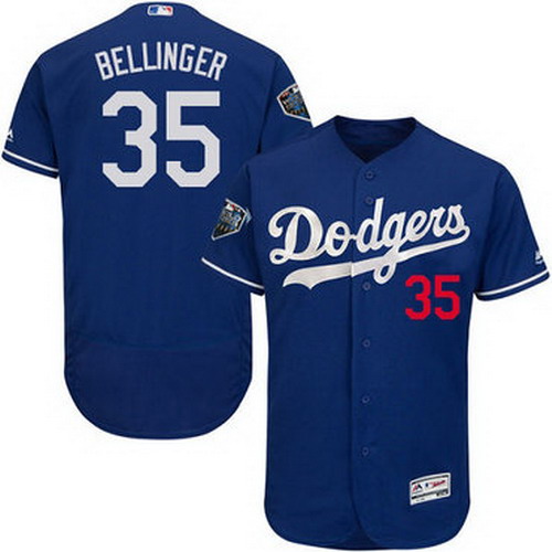 Personalized Dodgers #35 Cody Bellinger Blue Flexbase Authentic Collection 2018 World Series Stitched MLB Jersey
