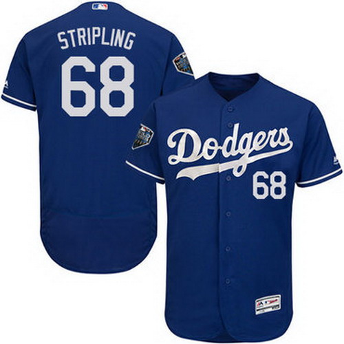 Personalized Dodgers #68 Ross Stripling Blue Flexbase Authentic Collection 2018 World Series Stitched MLB Jersey