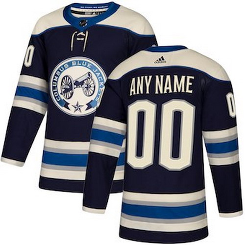 Personalized Men’s Columbus Blue Jackets Navy Authentic Alternate Jersey