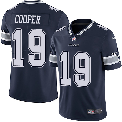 Personalized Youth Cowboys 19 Amari Cooper Navy Youth Untouchable Limited Jersey