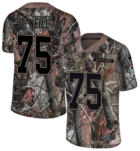 Personalized Vikings #75 Brian O’Neill Camo Men’s Stitched NFL Limited Rush Realtree Jersey