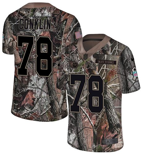 Personalized Titans #78 Jack Conklin Camo Men’s Stitched NFL Limited Rush Realtree Jersey
