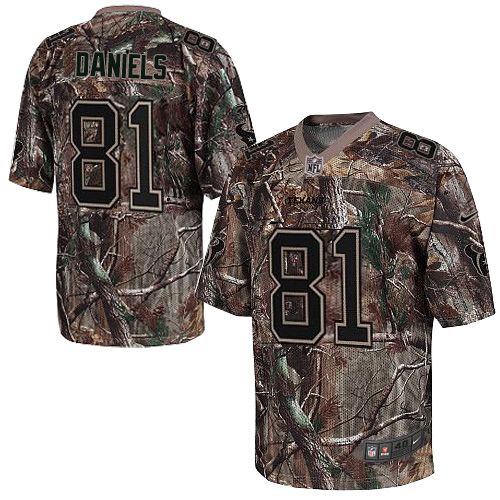 Personalized Texans #81 Owen Daniels Camo Men’s Stitched NFL Realtree Elite Jersey