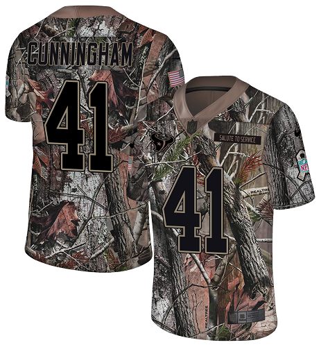 Personalized Texans #41 Zach Cunningham Camo Men’s Stitched NFL Limited Rush Realtree Jersey