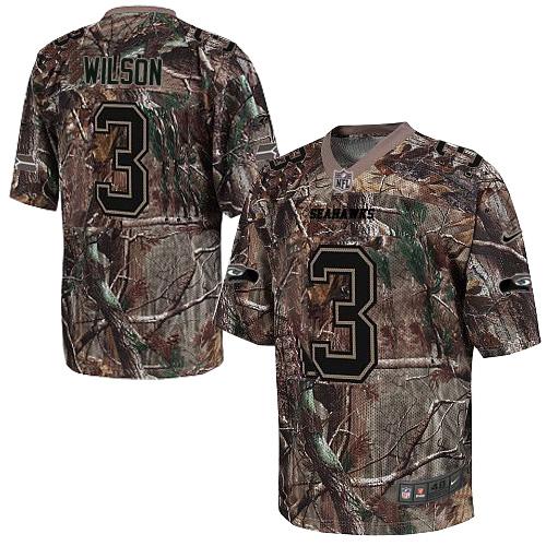 Personalized Seahawks #3 Russell Wilson Camo Men’s Stitched NFL Realtree Elite Jersey