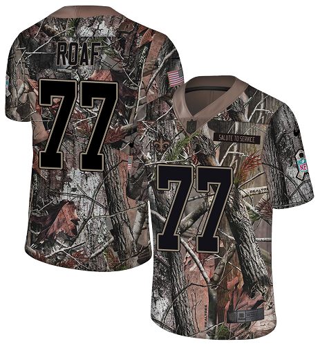 Personalized Saints #77 Willie Roaf Camo Men’s Stitched NFL Limited Rush Realtree Jersey