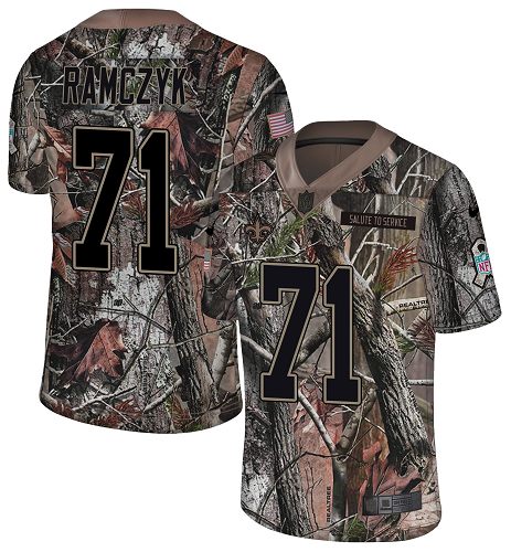 Personalized Saints #71 Ryan Ramczyk Camo Men’s Stitched NFL Limited Rush Realtree Jersey