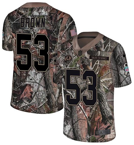 Personalized Redskins #53 Zach Brown Camo Men’s Stitched NFL Limited Rush Realtree Jersey