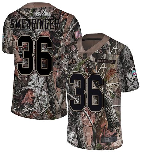 Personalized Redskins #36 D.J. Swearinger Camo Men’s Stitched NFL Limited Rush Realtree Jersey