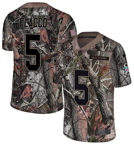Personalized Ravens #5 Joe Flacco Camo Men’s Stitched NFL Limited Rush Realtree Jersey