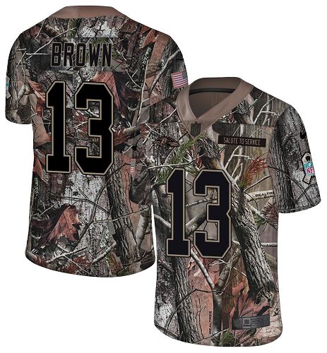Personalized Ravens #13 John Brown Camo Men’s Stitched NFL Limited Rush Realtree Jersey