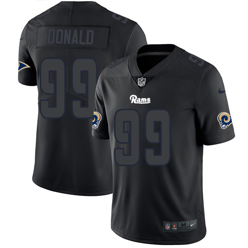 Personalized Rams #99 Aaron Donald Black Men’s Stitched NFL Limited Rush Impact Jersey