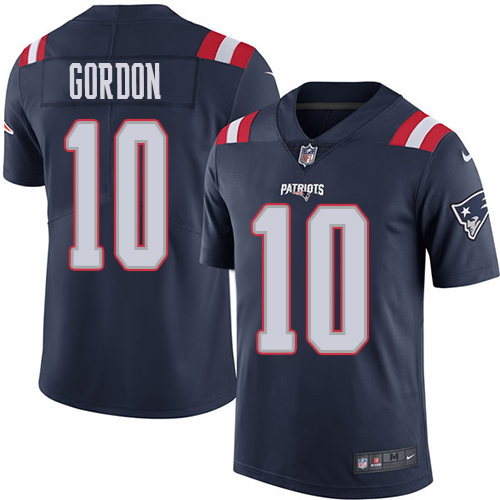 Personalized Patriots #10 Josh Gordon Navy Blue Men’s Stitched NFL Limited Rush Jersey