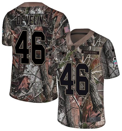 Personalized Patriots #46 James Develin Camo Men’s Stitched NFL Limited Rush Realtree Jersey