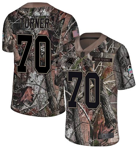 Personalized Panthers #70 Trai Turner Camo Men’s Stitched NFL Limited Rush Realtree Jersey