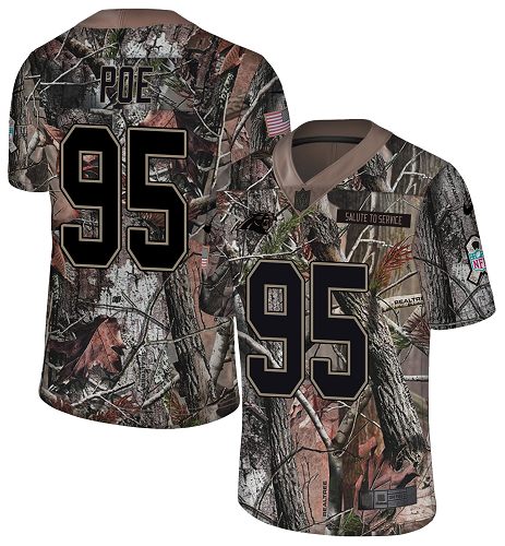 Personalized Panthers #95 Dontari Poe Camo Men’s Stitched NFL Limited Rush Realtree Jersey