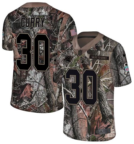 Personalized Panthers #30 Stephen Curry Camo Men’s Stitched NFL Limited Rush Realtree Jersey