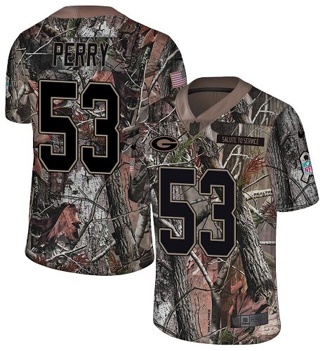 Personalized Packers #53 Nick Perry Camo Men’s Stitched NFL Limited Rush Realtree Jersey