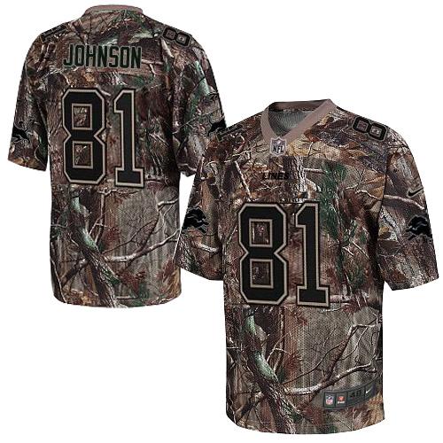 Personalized Lions #81 Calvin Johnson Camo Men’s Stitched NFL Realtree Elite Jersey
