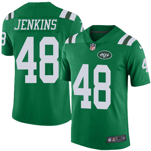 Personalized Jets #48 Jordan Jenkins Green Men’s Stitched NFL Elite Rush Jersey