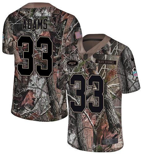 Personalized Jets #33 Jamal Adams Camo Men’s Stitched NFL Limited Rush Realtree Jersey