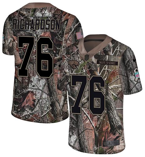 Personalized Jaguars #76 Will Richardson Camo Men’s Stitched NFL Limited Rush Realtree Jersey