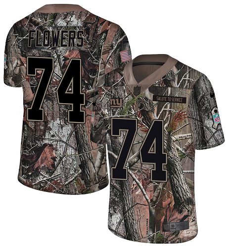 Personalized Giants #74 Ereck Flowers Camo Men’s Stitched NFL Limited Rush Realtree Jersey