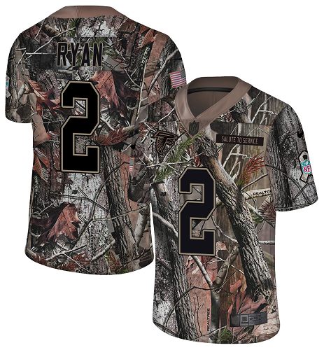 Personalized Falcons #2 Matt Ryan Camo Men’s Stitched NFL Limited Rush Realtree Jersey