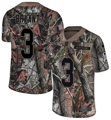 Personalized Falcons #3 Matt Bryant Camo Men’s Stitched NFL Limited Rush Realtree Jersey