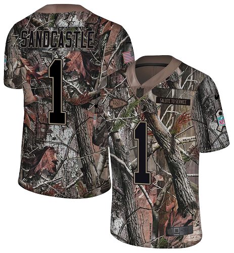 Personalized Chiefs #1 Leon Sandcastle Camo Men’s Stitched NFL Limited Rush Realtree Jersey
