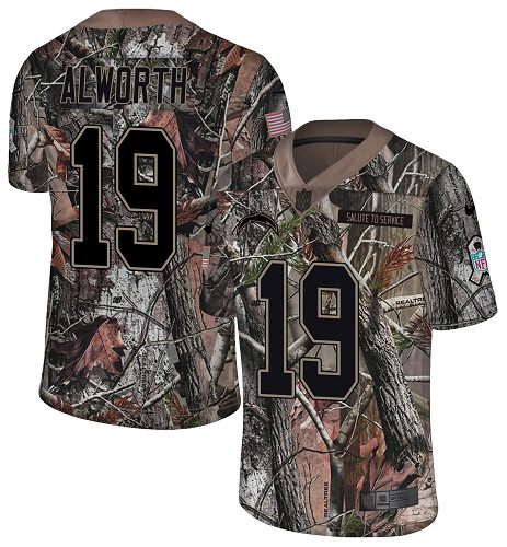 Personalized Chargers #19 Lance Alworth Camo Men’s Stitched NFL Limited Rush Realtree Jersey