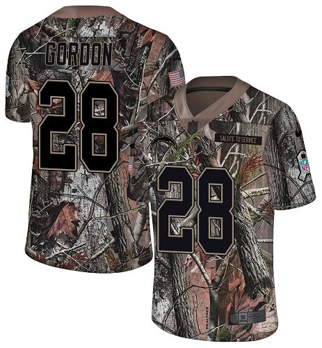 Personalized Chargers #28 Melvin Gordon Camo Men’s Stitched NFL Limited Rush Realtree Jersey