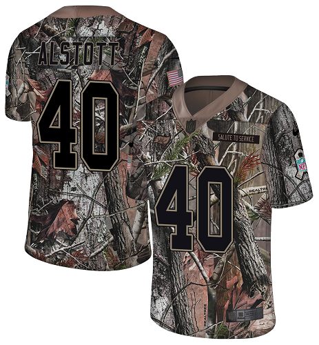 Personalized Buccaneers #40 Mike Alstott Camo Men’s Stitched NFL Limited Rush Realtree Jersey