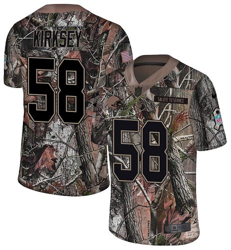 Personalized Browns #58 Christian Kirksey Camo Men’s Stitched NFL Limited Rush Realtree Jersey