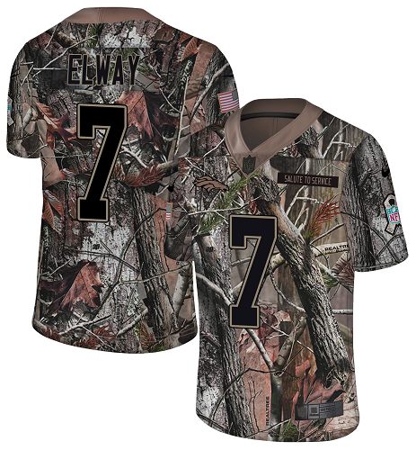 Personalized Broncos #7 John Elway Camo Men’s Stitched NFL Limited Rush Realtree Jersey