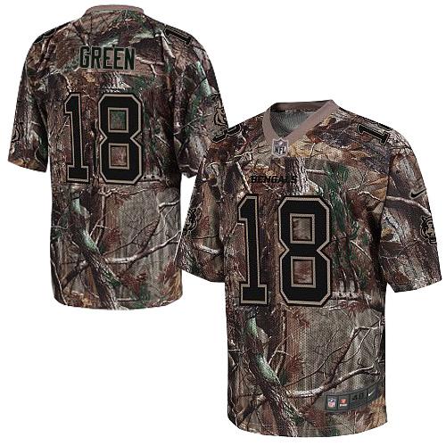 Personalized Bengals #18 A.J. Green Camo Men’s Stitched NFL Realtree Elite Jersey