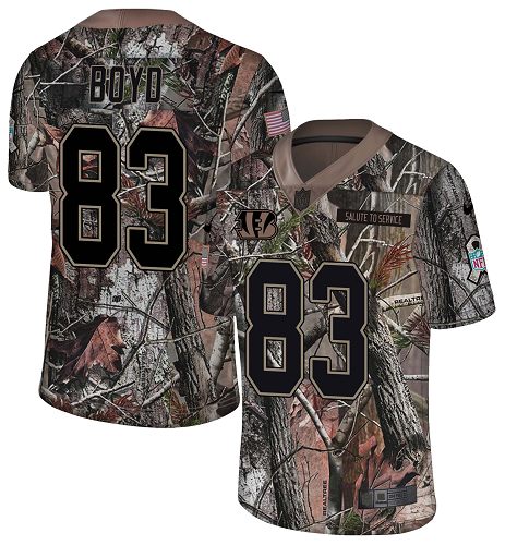 Personalized Bengals #83 Tyler Boyd Camo Men’s Stitched NFL Limited Rush Realtree Jersey