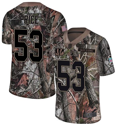 Personalized Bengals #53 Billy Price Camo Men’s Stitched NFL Limited Rush Realtree Jersey