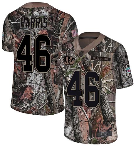 Personalized Bengals #46 Clark Harris Camo Men’s Stitched NFL Limited Rush Realtree Jersey