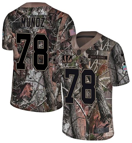 Personalized Bengals #78 Anthony Munoz Camo Men’s Stitched NFL Limited Rush Realtree Jersey