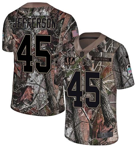 Personalized Bengals #45 Malik Jefferson Camo Men’s Stitched NFL Limited Rush Realtree Jersey