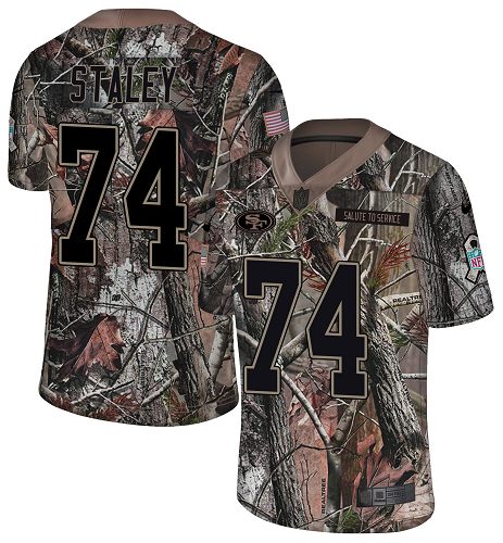 Personalized 49ers #74 Joe Staley Camo Men’s Stitched NFL Limited Rush Realtree Jersey