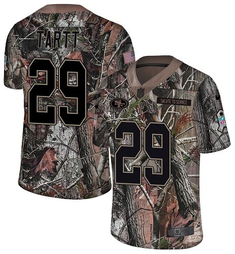 Personalized 49ers #29 Jaquiski Tartt Camo Men’s Stitched NFL Limited Rush Realtree Jersey