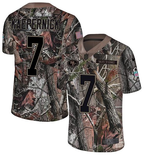 Personalized 49ers #7 Colin Kaepernick Camo Men’s Stitched NFL Limited Rush Realtree Jersey