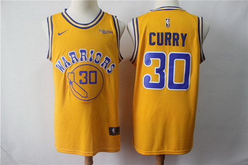 Personalized Warriors 30 Stephen Curry Gold Swingman Jersey