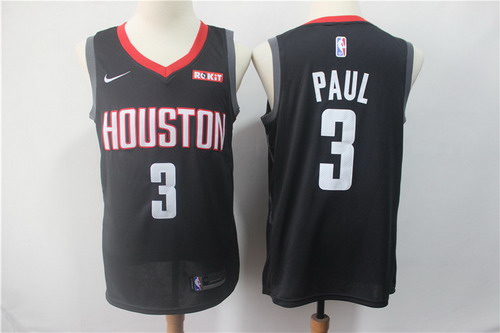 Personalized Rockets 3 Chris Paul Black Swingman Jersey