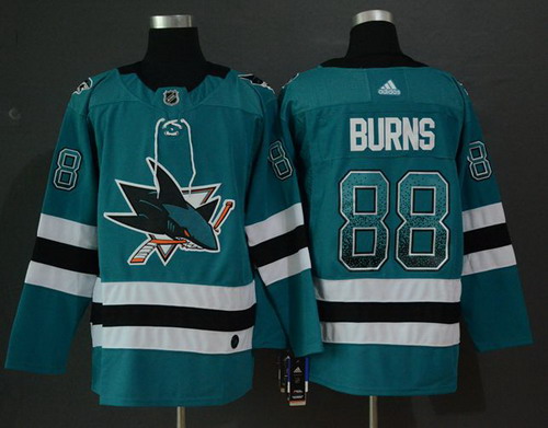 Personalized Sharks 88 Brent Burns Teal Drift Fashion Jersey