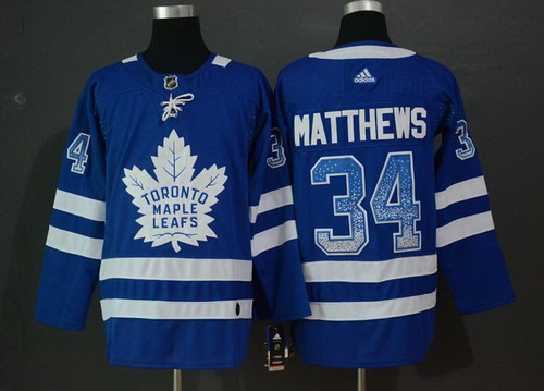 Personalized Maple Leafs 34 Auston Matthews Blue Drift Fashion Jersey