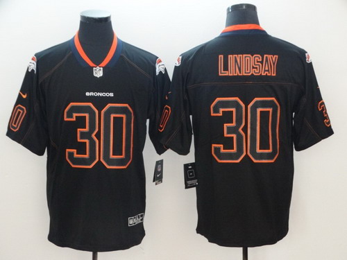 Personalized Broncos 30 Phillip Lindsay Black Shadow Legend Limited Jersey